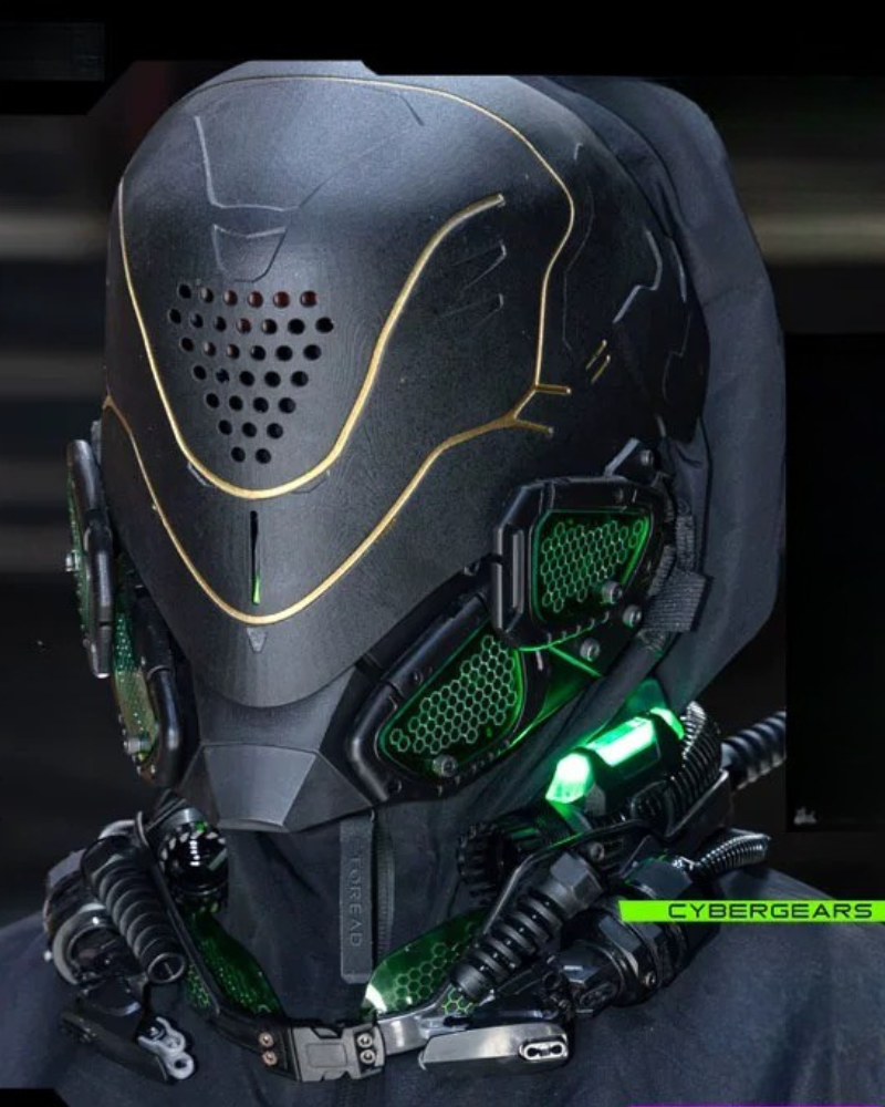 Mech Ares Futuristic Cyberpunk Helmet