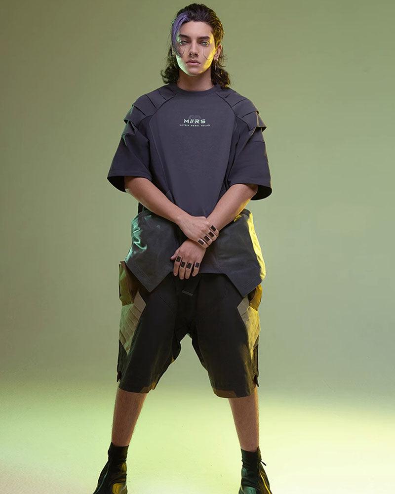 Cyberpunk Mech Patch T-Shirt - Techwear Official