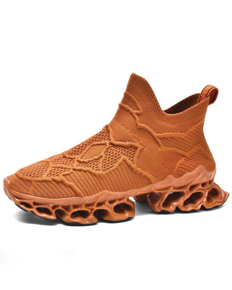 Flame Burning Casual Knit Sneakers - Techwear Official