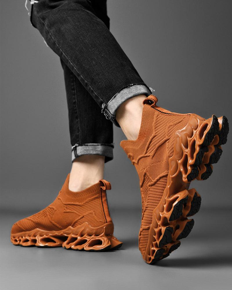 Flame Burning Casual Knit Sneakers - Techwear Official