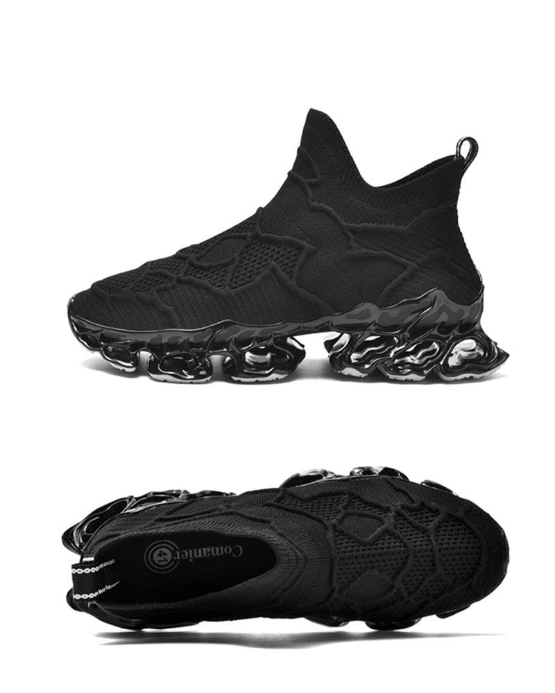 Flame Burning Casual Knit Sneakers - Techwear Official