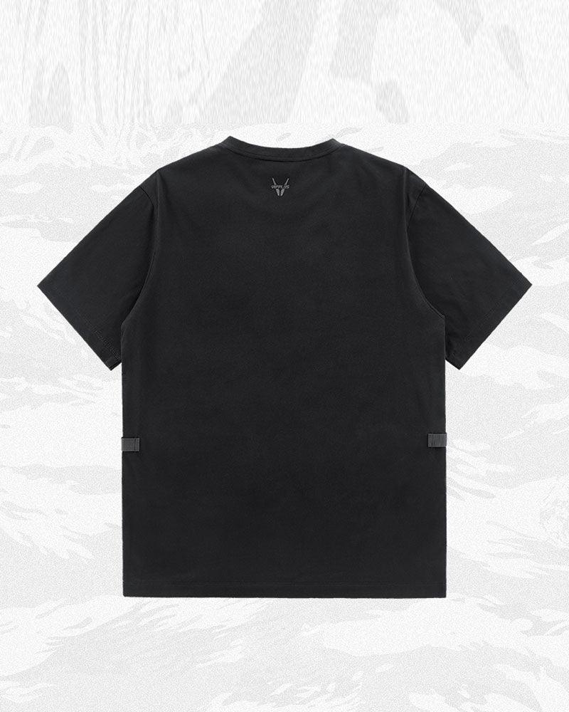 Techwear T-shirts,tactical shirt,mens black tees,cargo t-shirt men&