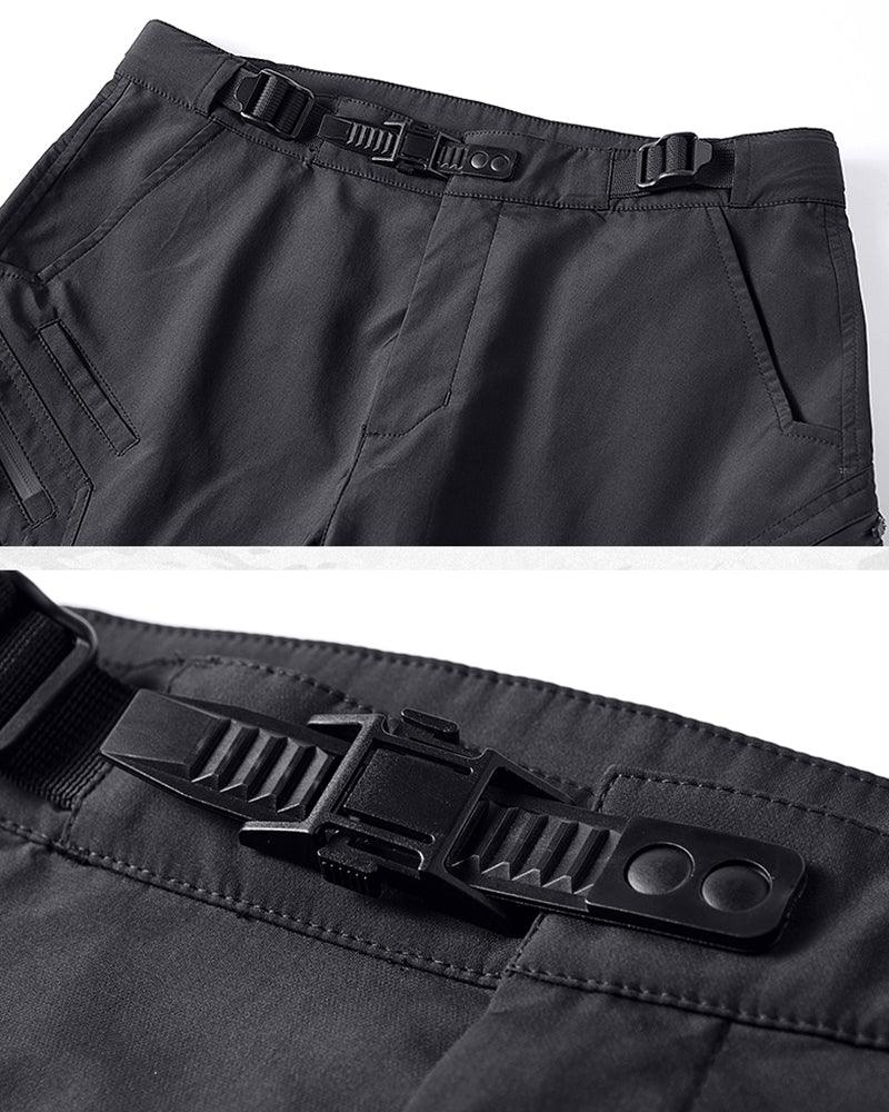 Functional Multi-Pocket Belt Shorts - Techwear Official