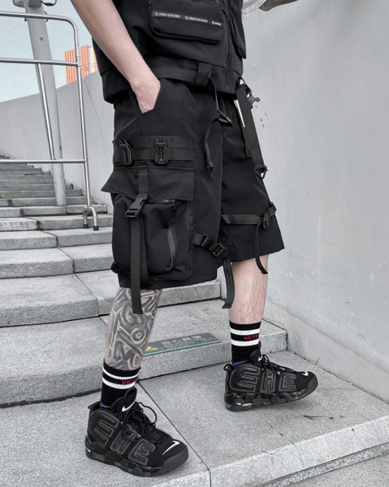 Functional Ribbon Cargo Shorts - Techwear Official