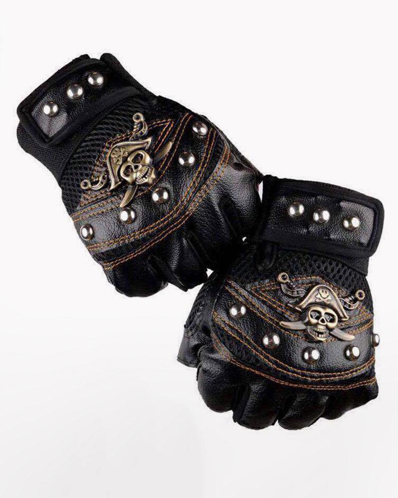 Got Too Close Skull Fingerless Gloves - Techwear Official