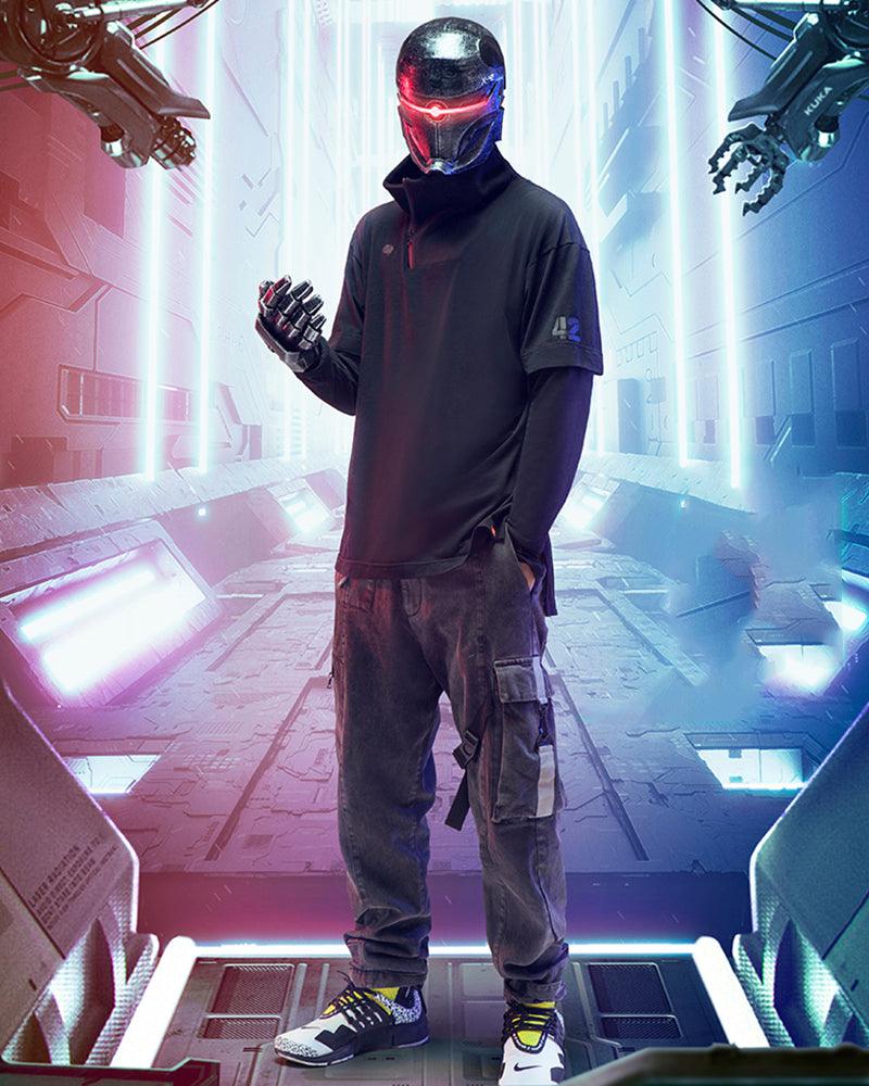 Iron Warrior Cyberpunk Fake Two Pieces T-Shirt - Techwear Official
