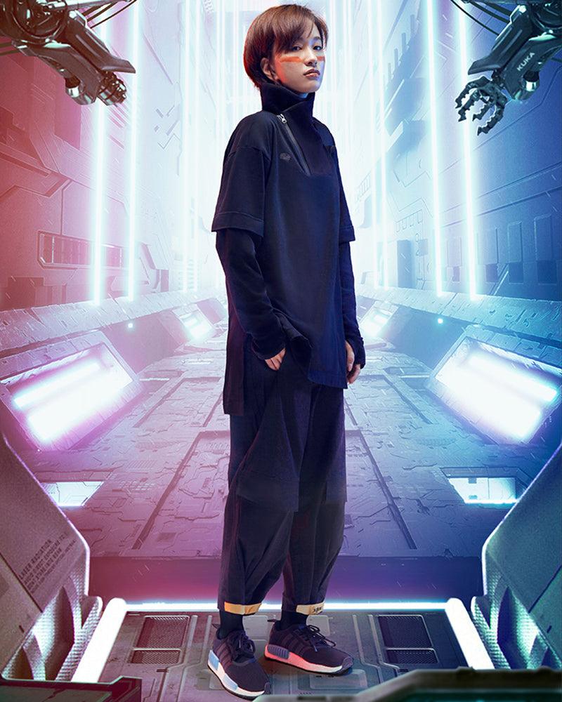 Iron Warrior Cyberpunk Fake Two Pieces T-Shirt - Techwear Official