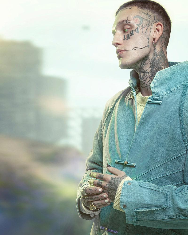 Irregular Cyberpunk Denim Jacket - Techwear Official