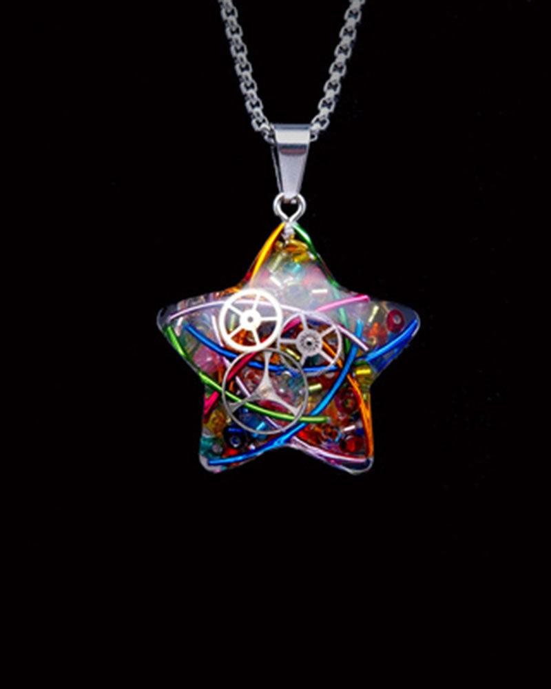 Moon Star Couple Cyberpunk Mechanical Necklace - Techwear Official