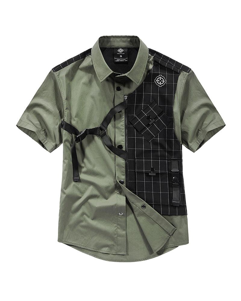 Techwear T-shirts,tactical shirt,mens black tees,cargo t-shirt men&