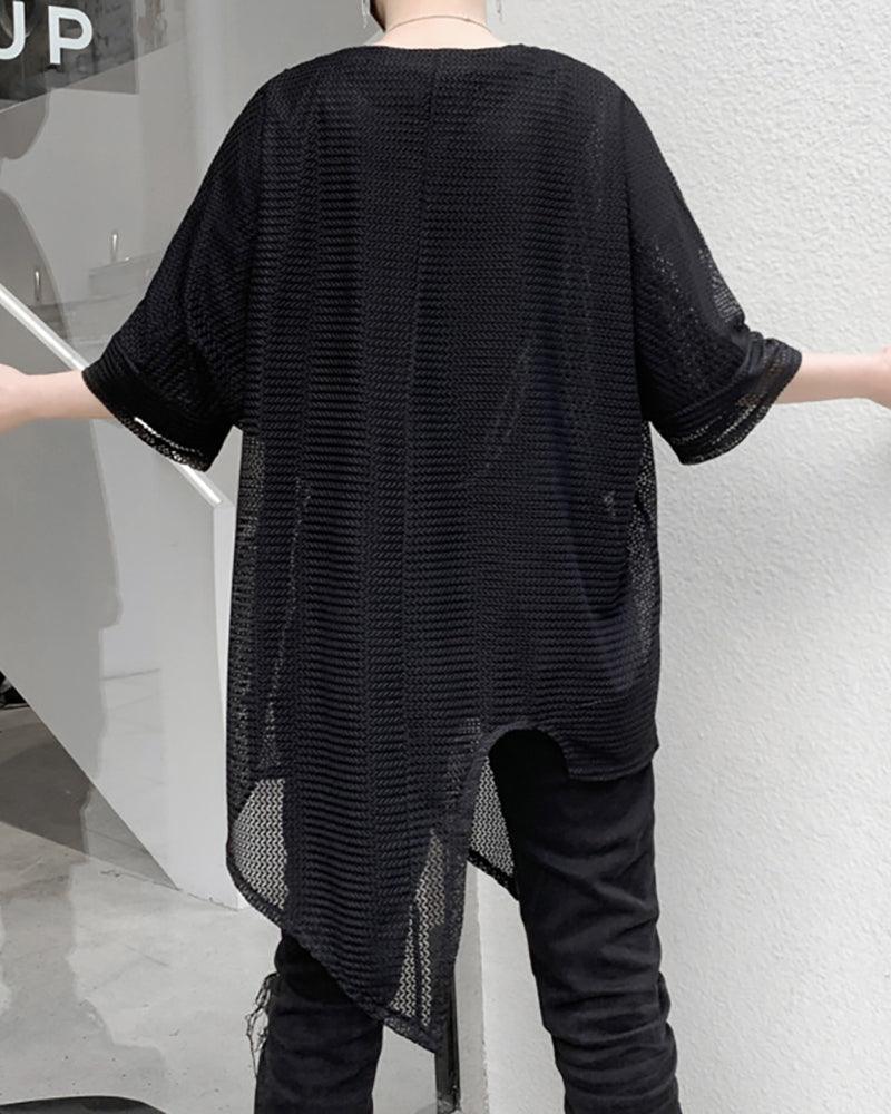 Streetwear Irregular Hollow Bat T-Shirt - Techwear Official