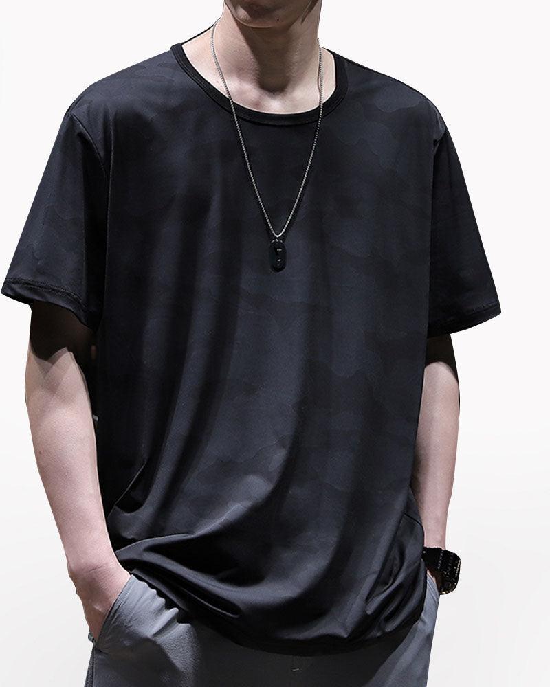 Techwear T-shirts,mens black tees,ice tee,japanese techwear,Men&