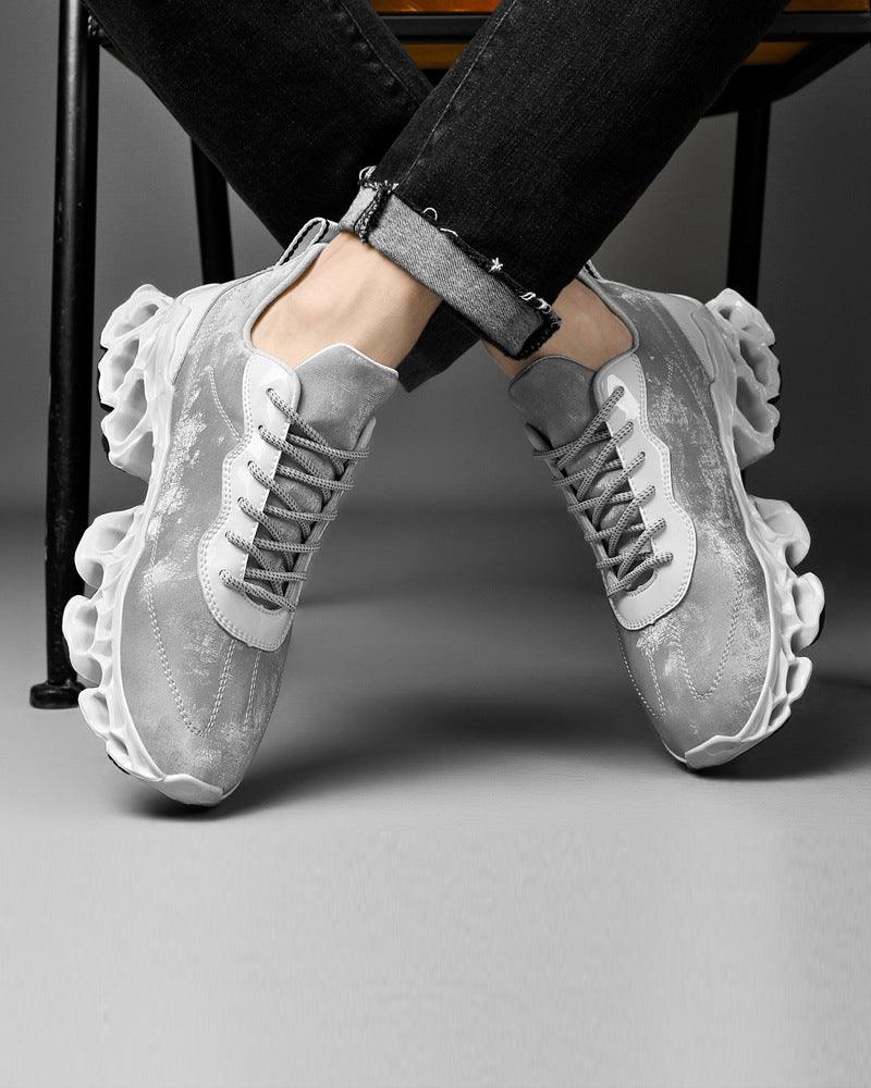 Techwear Frosted Leather Sneakers - Techwear Official