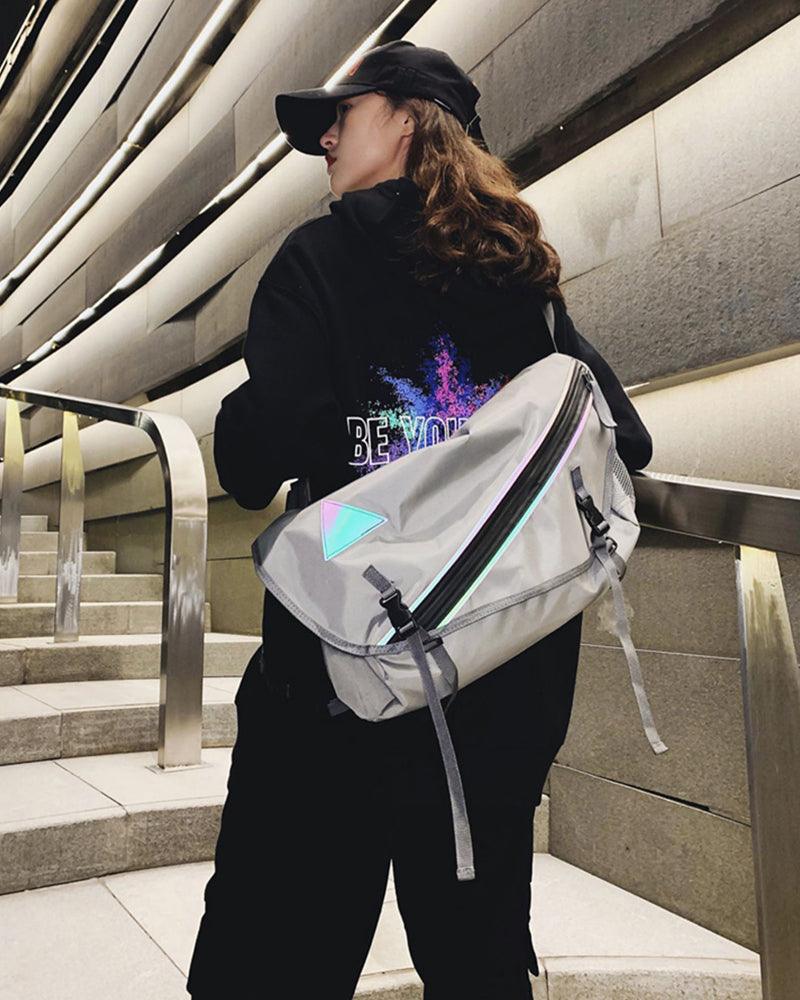 Techwear Reflective Messenger Bag - Techwear Official