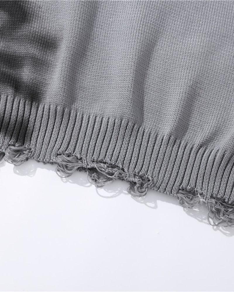 Toes In The Sand Tattered Sweater - Techwear Official