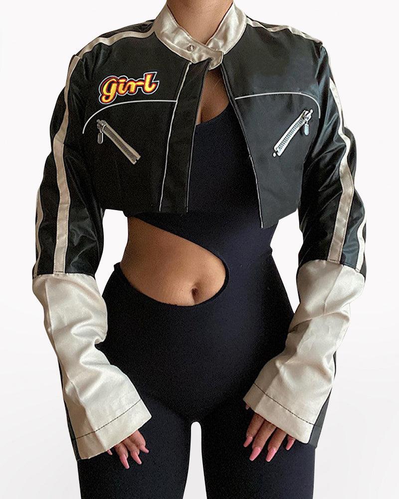 Try Everything Street PU Crop Jacket - Techwear Official