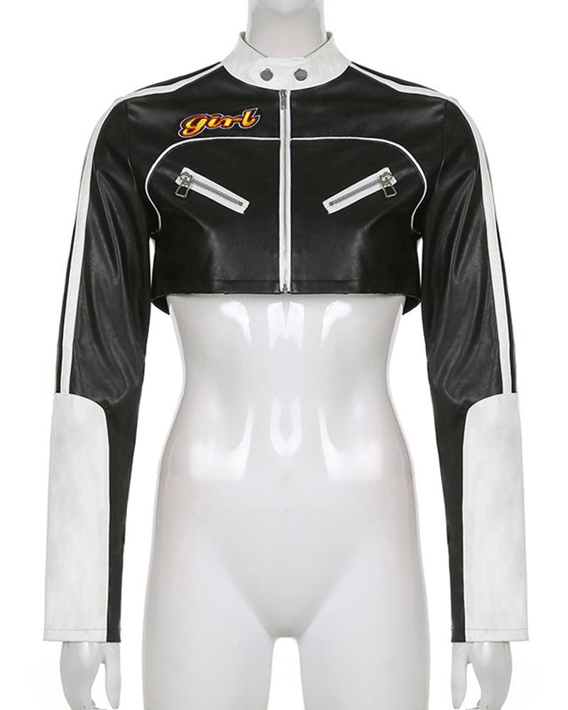 Try Everything Street PU Crop Jacket - Techwear Official