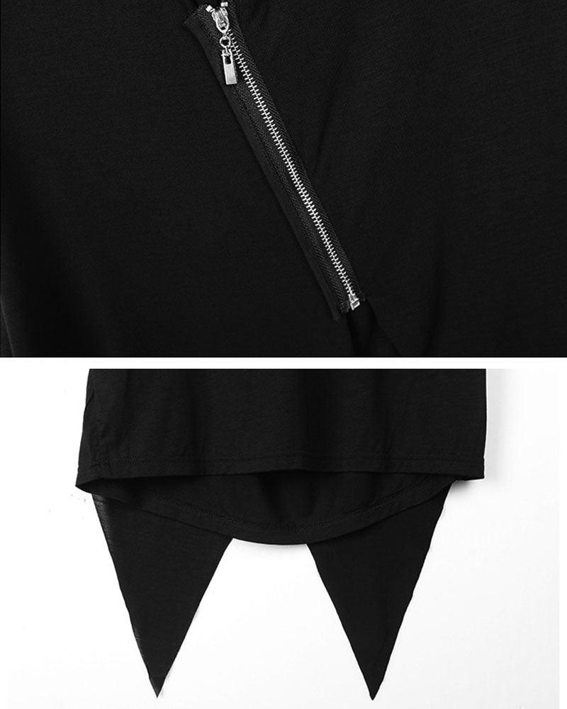 Turn Me Around Irregular Zipper T-Shirt - Techwear Official