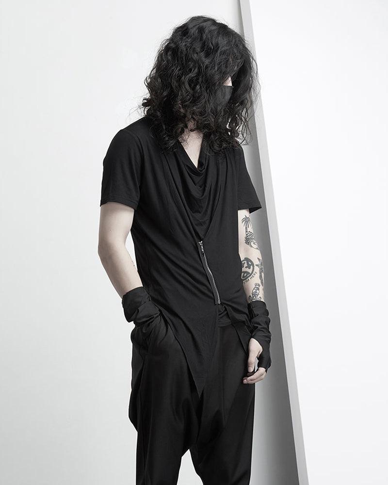 Turn Me Around Irregular Zipper T-Shirt - Techwear Official