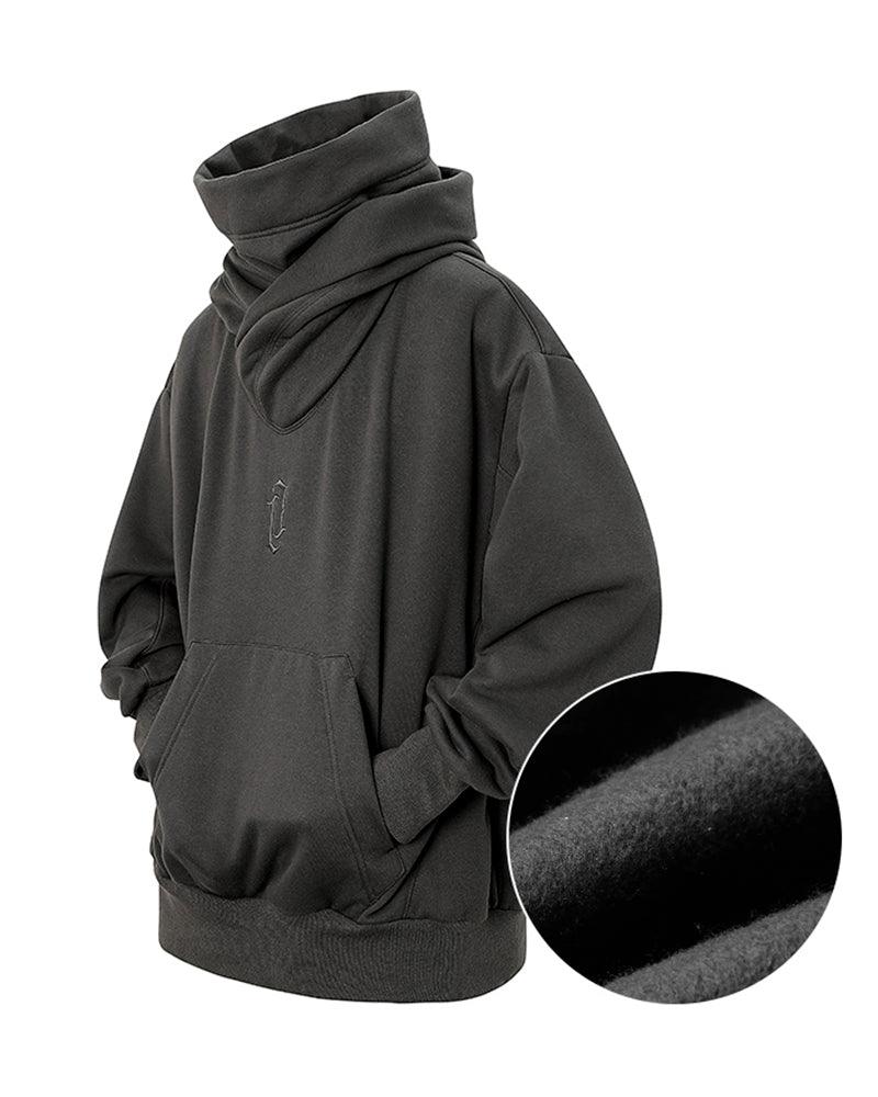 Wake Me Up Turtleneck Scarf Hoodie - Techwear Official