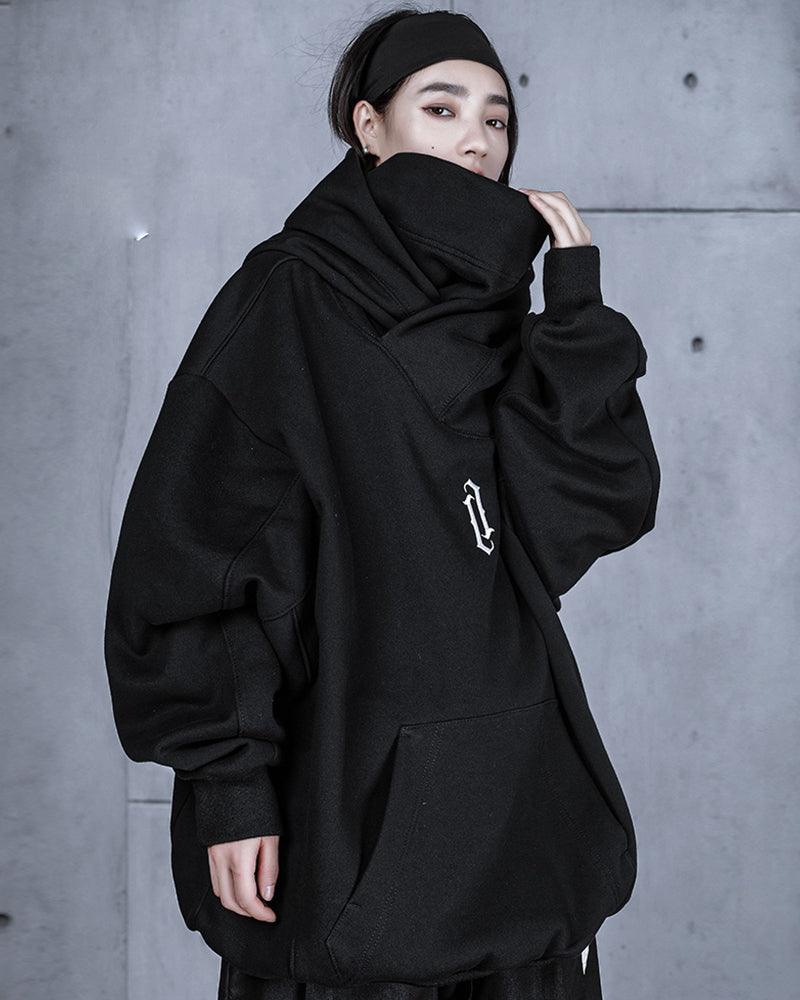 Wake Me Up Turtleneck Scarf Hoodie - Techwear Official