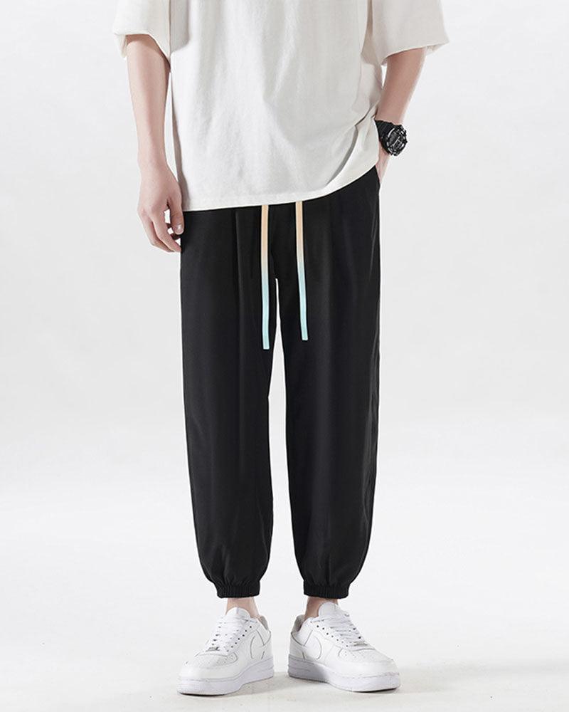 Summer Picnic Ice Silk Drawstring Jogger Pants - Techwear Official