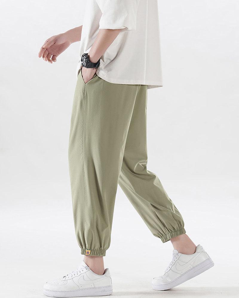 Summer Picnic Ice Silk Drawstring Jogger Pants - Techwear Official