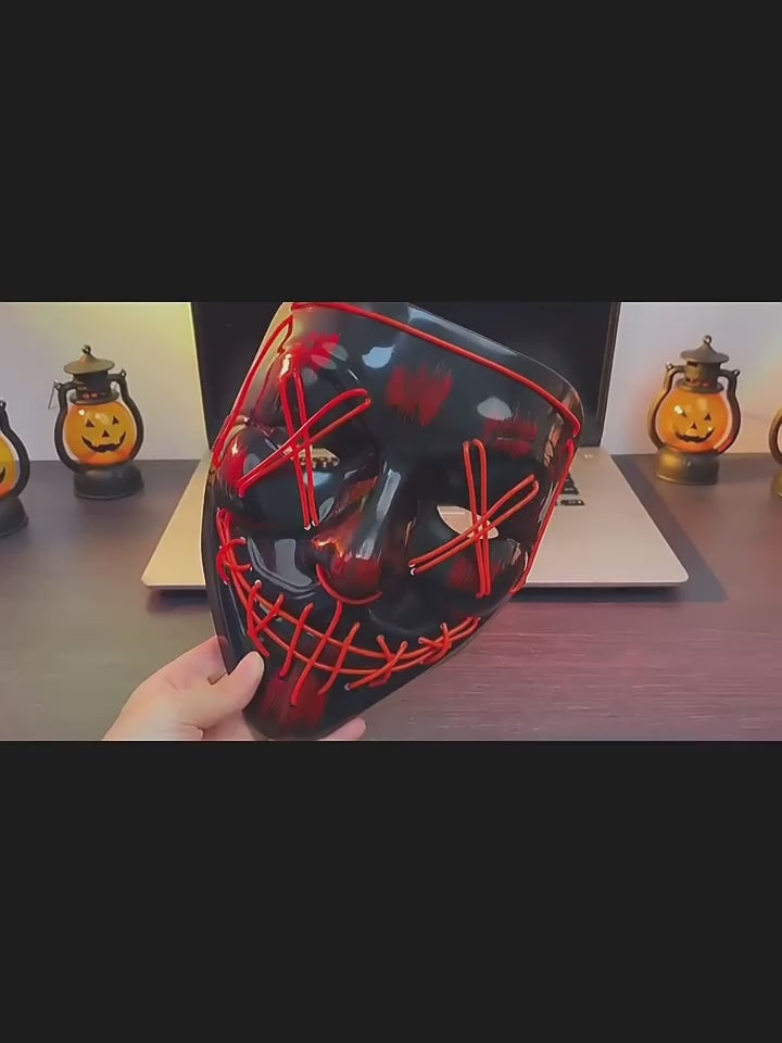 Ghost Face LED Cyberpunk Oni Mask