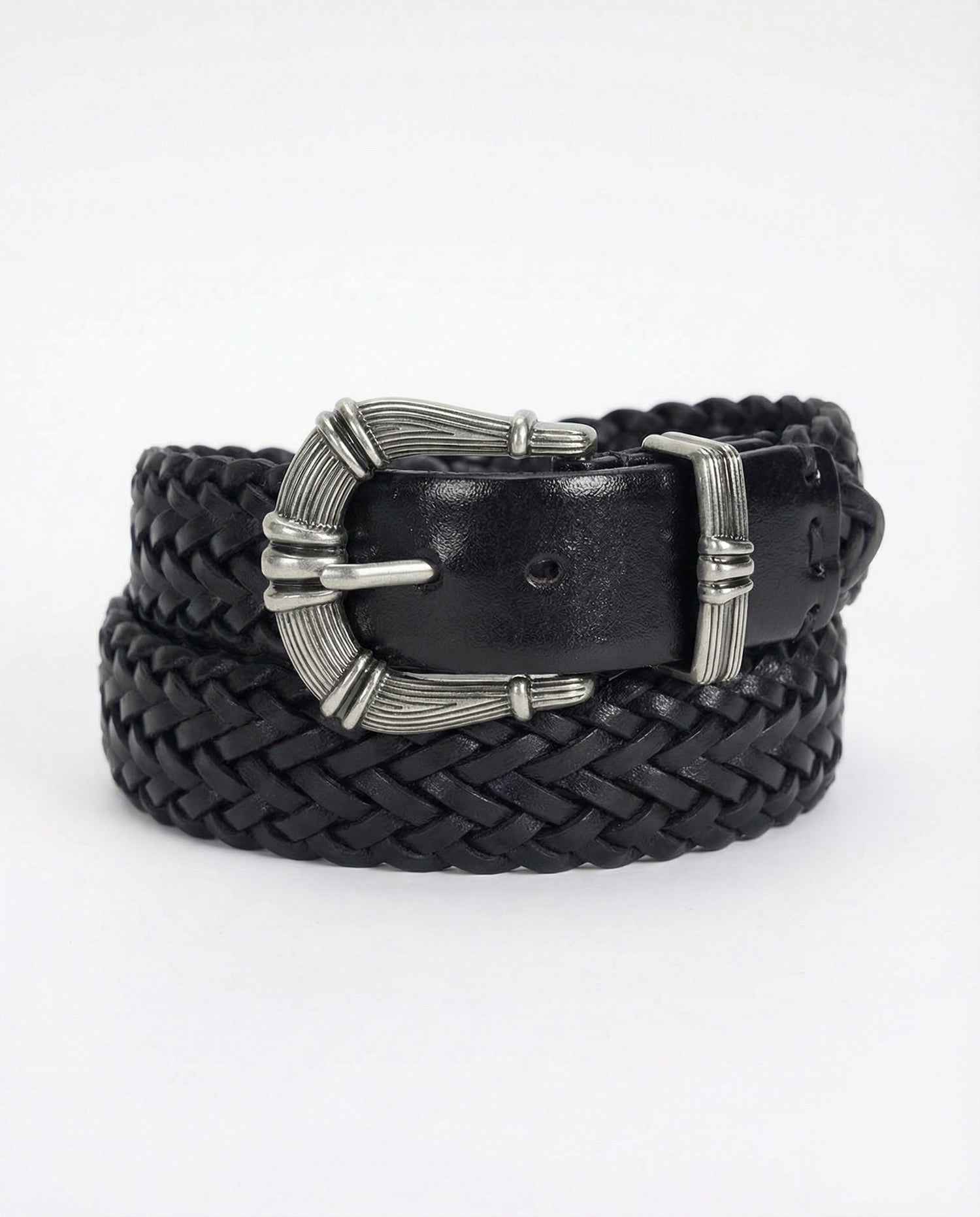 Avant-Garde Vintage Braided Cowhide Leather Belt 