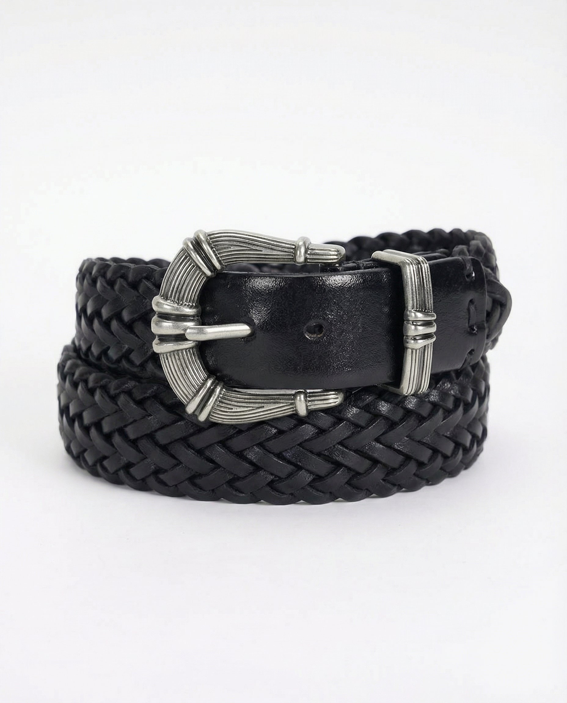 Avant-Garde Vintage Braided Cowhide Leather Belt 