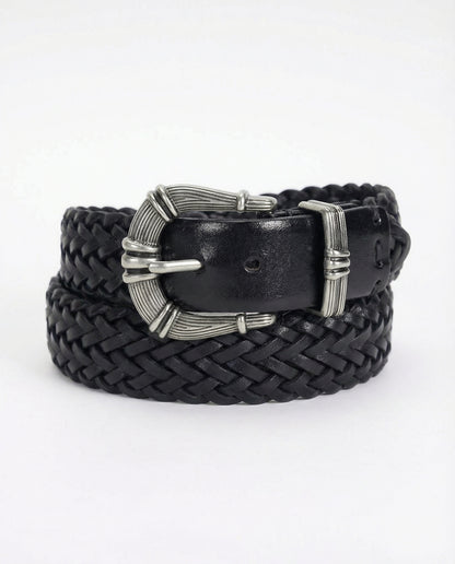 Avant-Garde Vintage Braided Cowhide Leather Belt 