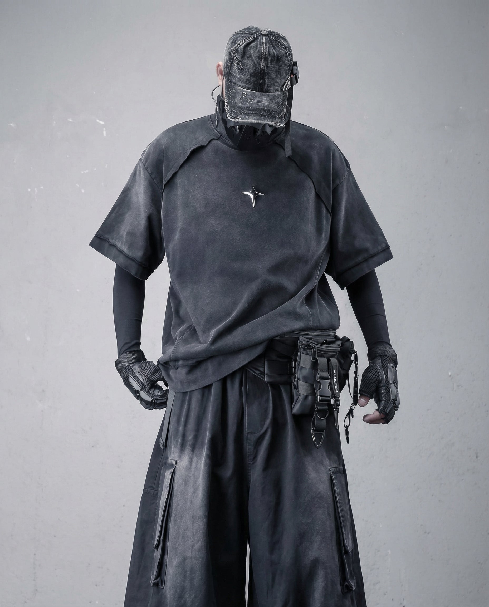 Oversized Distressed Cotton T-Shirt - Urban Techwear