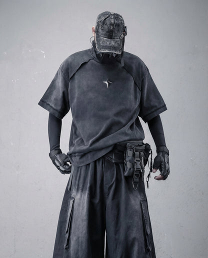 Oversized Distressed Cotton T-Shirt - Urban Techwear