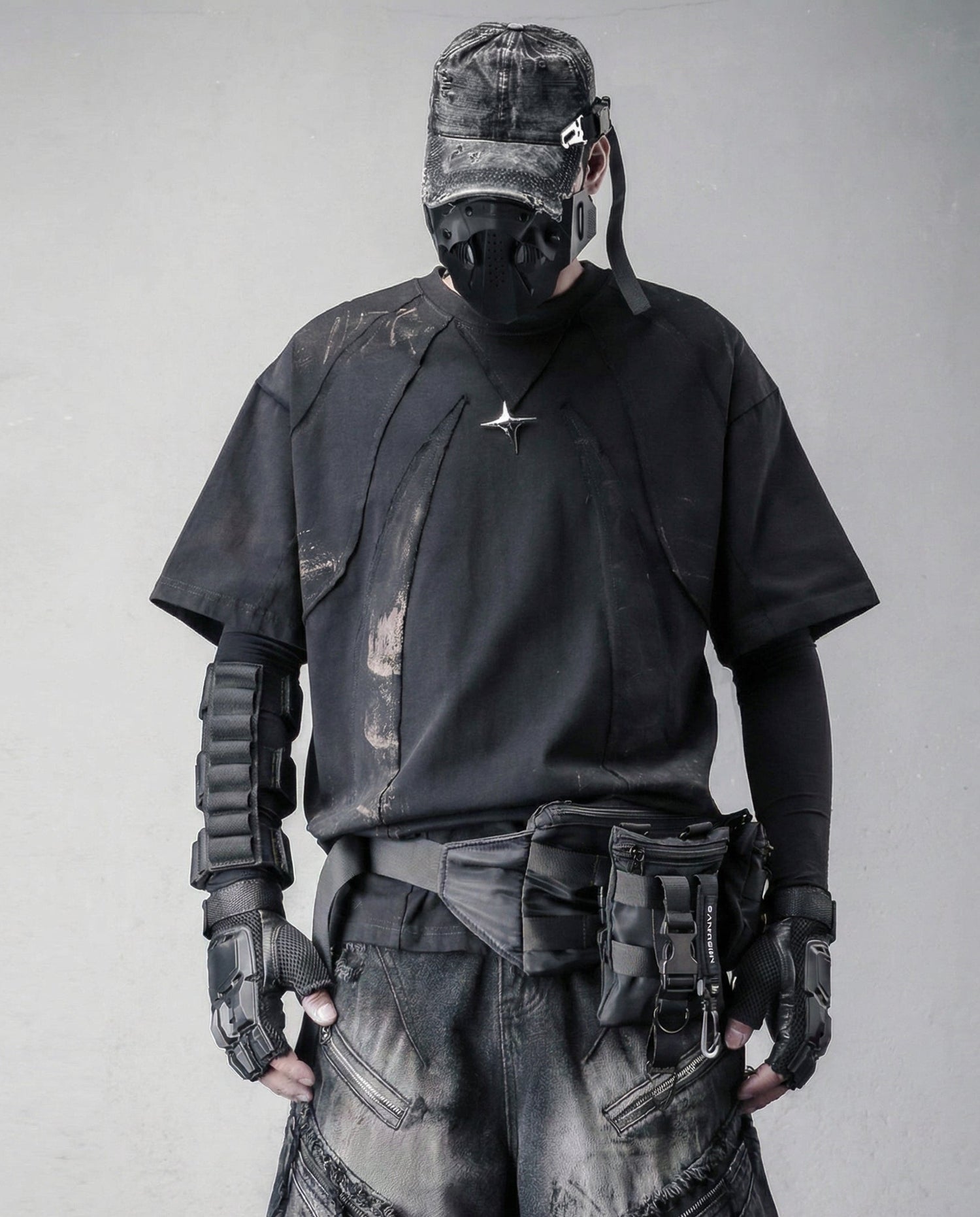 Streetwear Distressed Asymmetrical Cotton T-Shirt