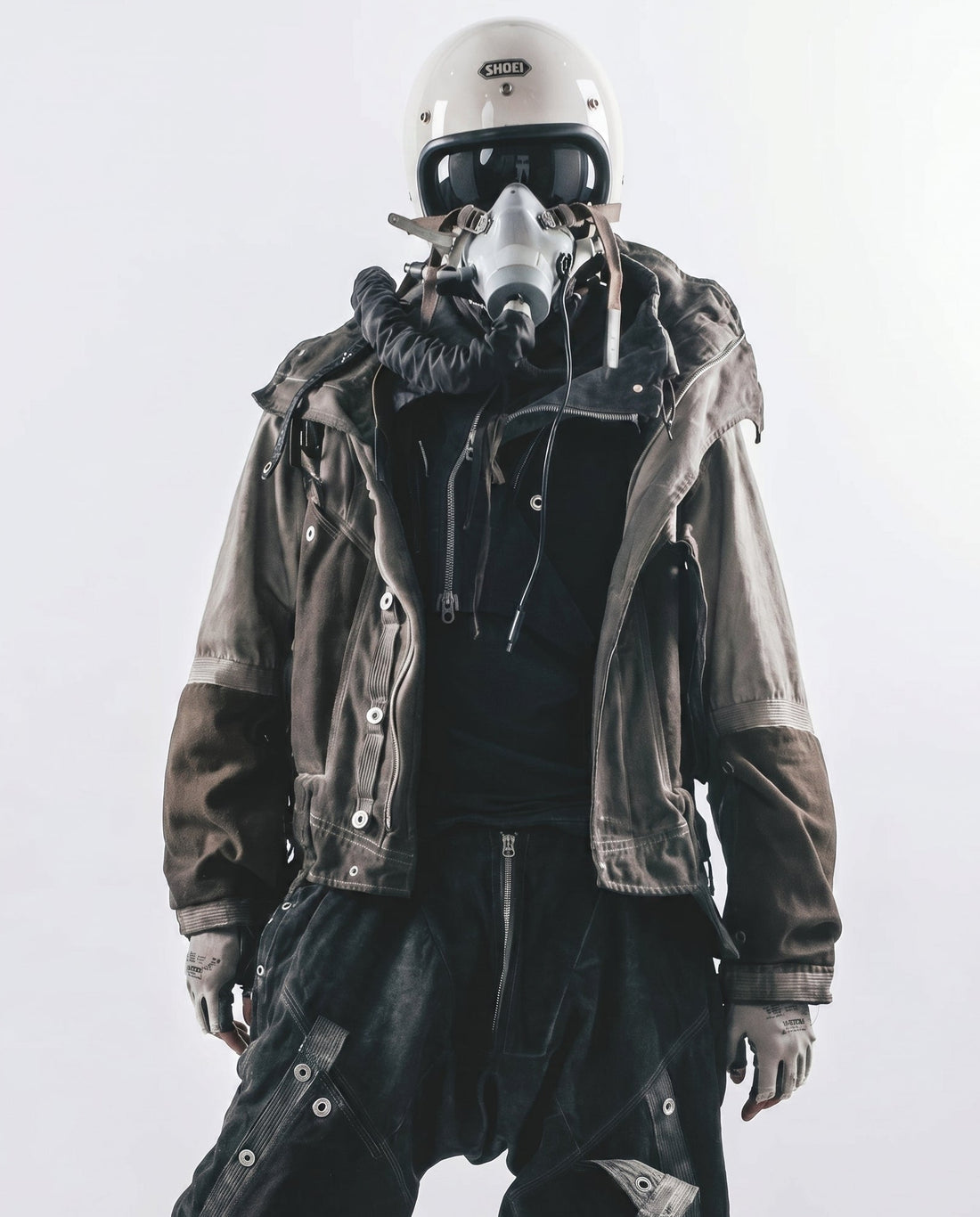 Wasteland Distressed Cotton Canvas Paneled Jacket 