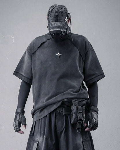 Oversized Distressed Cotton T-Shirt - Urban Techwear