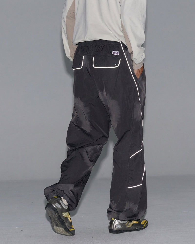 Streetwear Reflective Nylon Wide Leg Hiking Cargo Pants 
