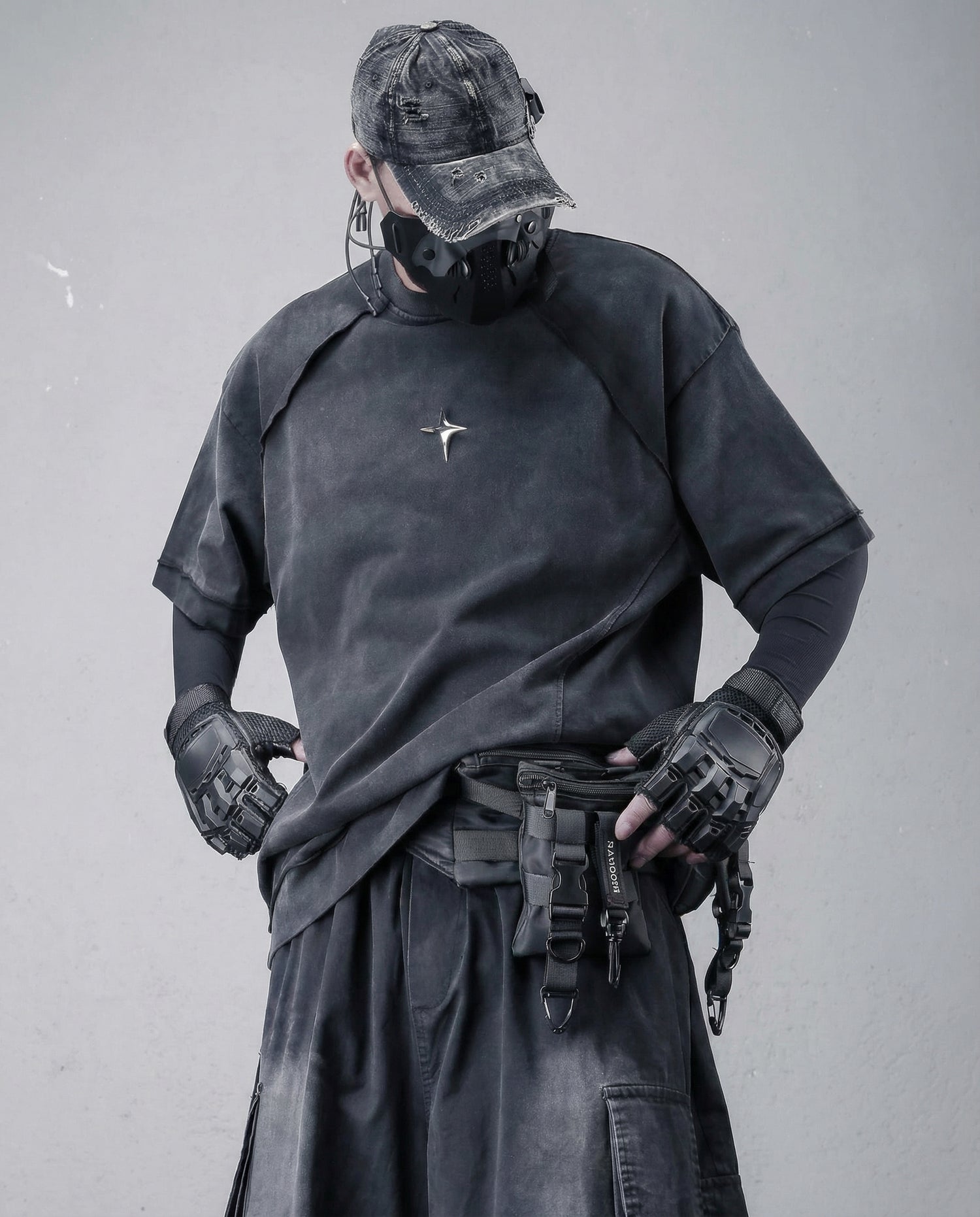 Oversized Distressed Cotton T-Shirt - Urban Techwear