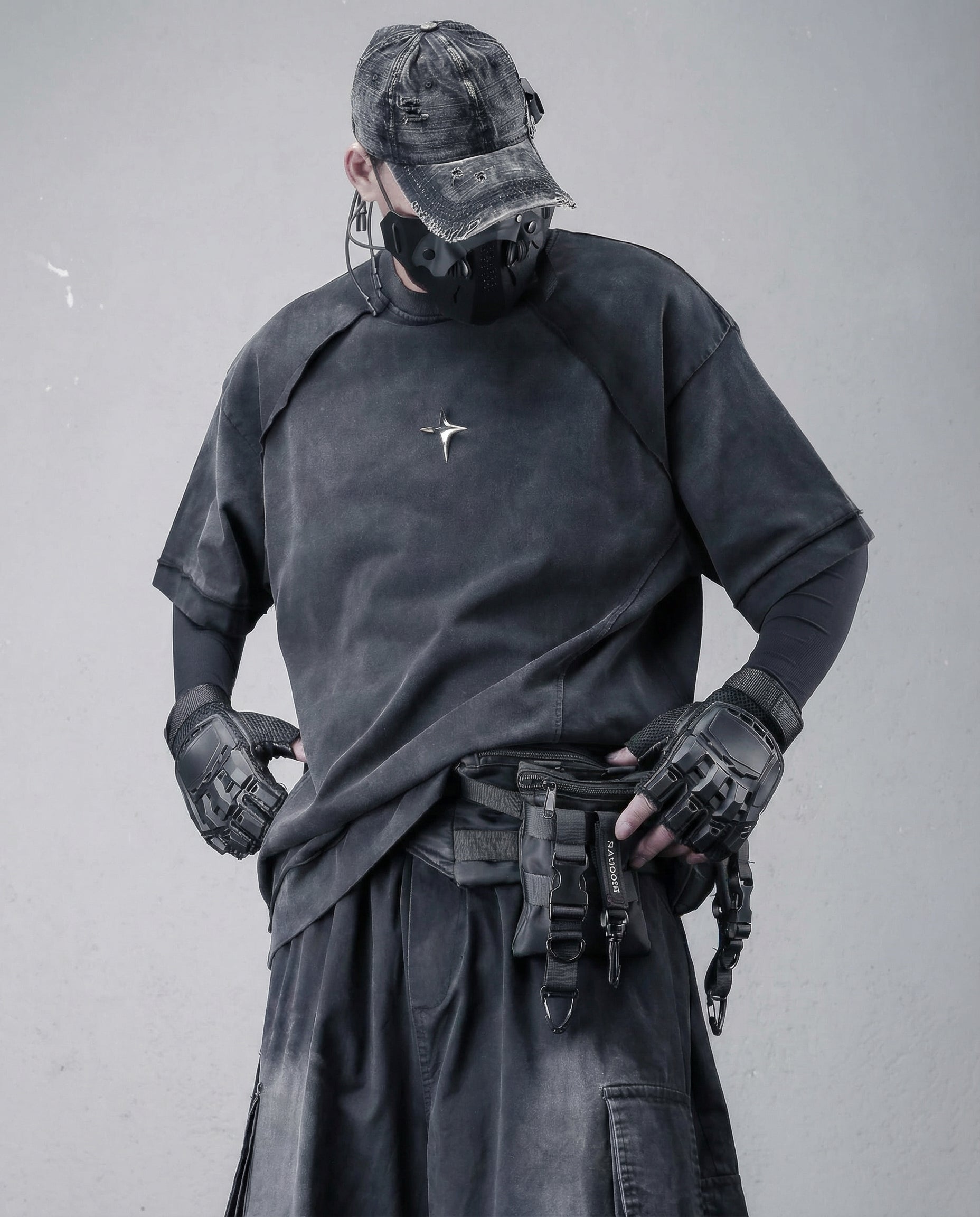 Oversized Distressed Cotton T-Shirt - Urban Techwear