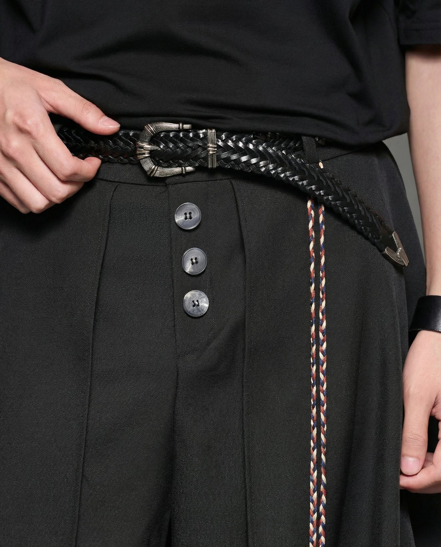 Avant-Garde Vintage Braided Cowhide Leather Belt 