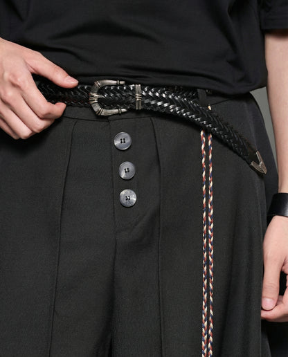 Avant-Garde Vintage Braided Cowhide Leather Belt 