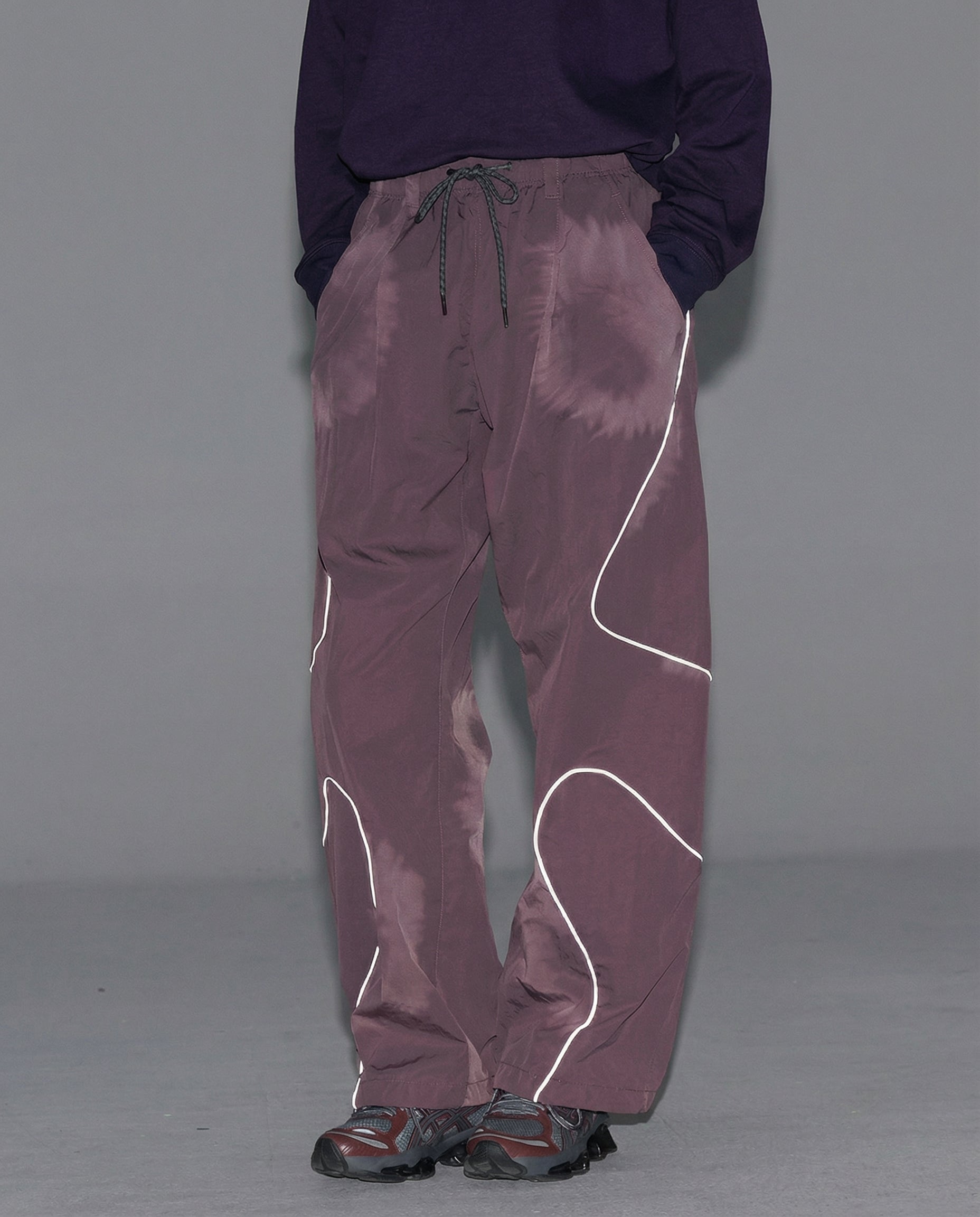 Streetwear Reflective Nylon Wide Leg Hiking Cargo Pants 