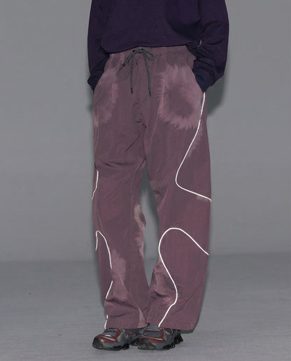 Streetwear Reflective Nylon Wide Leg Hiking Cargo Pants 