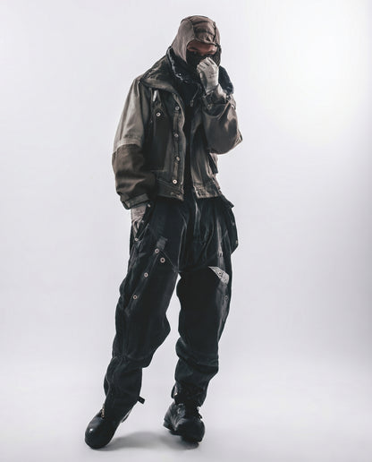 Wasteland Distressed Cotton Canvas Paneled Jacket 