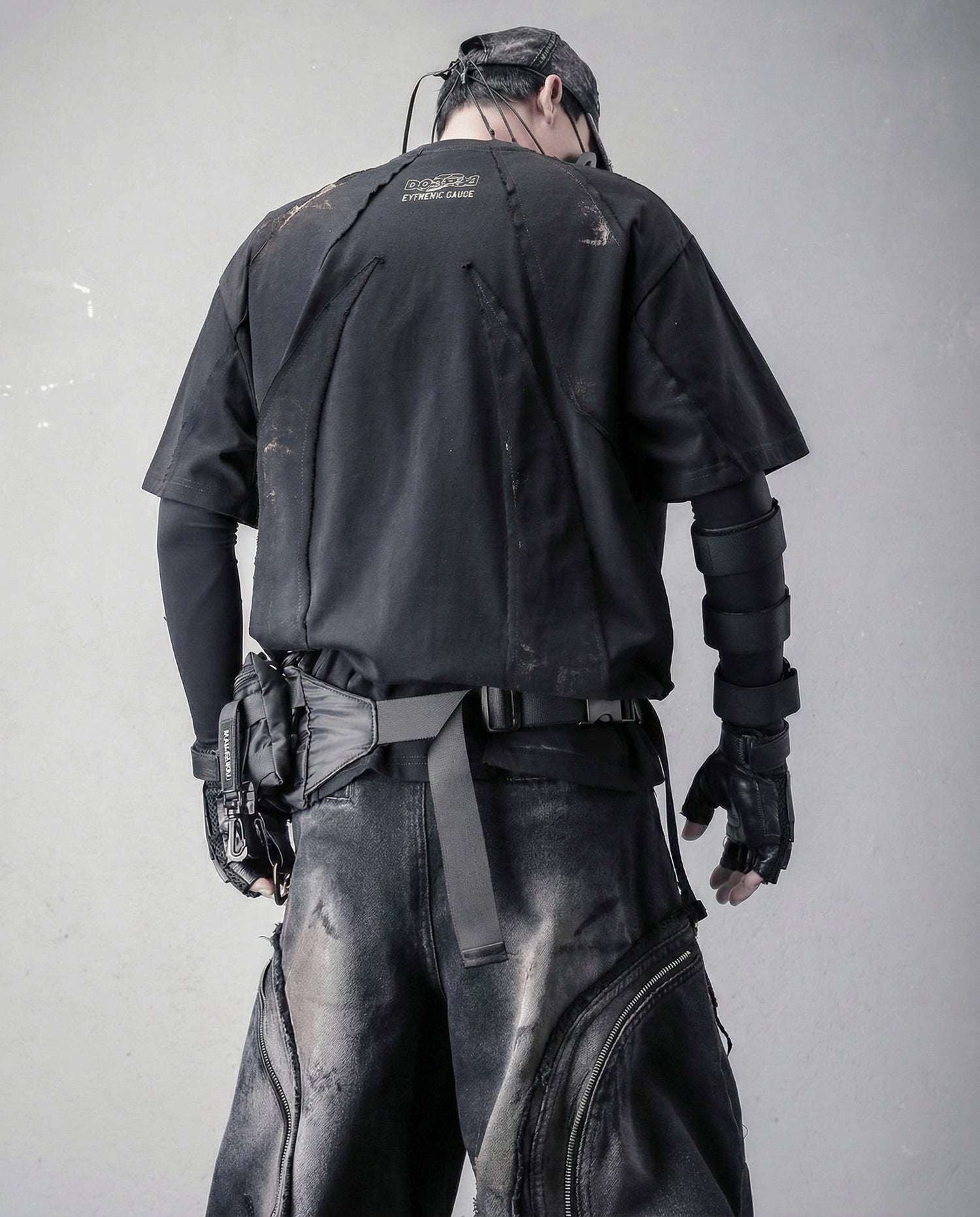 Streetwear Distressed Asymmetrical Cotton T-Shirt