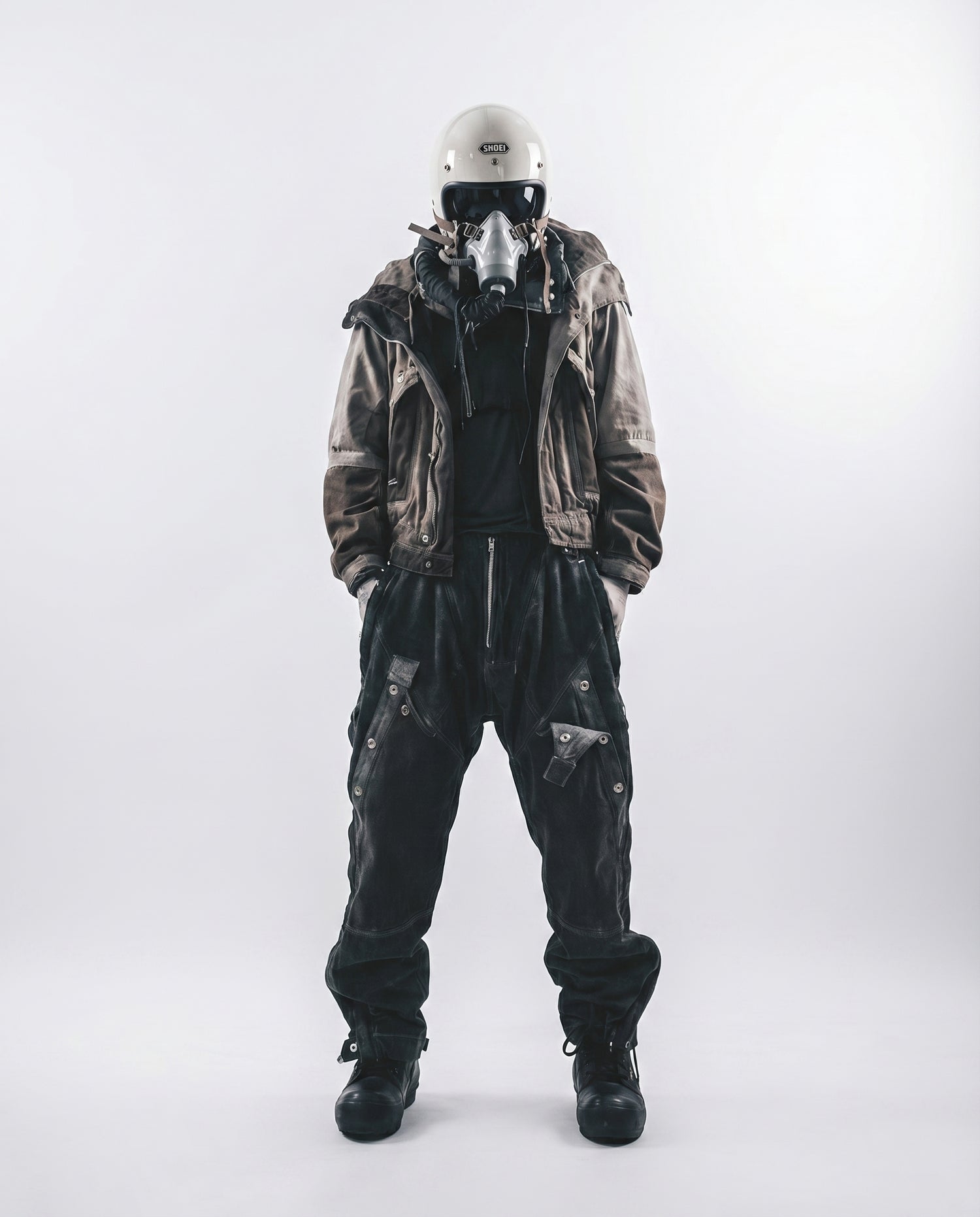 Wasteland Distressed Cotton Canvas Paneled Jacket 