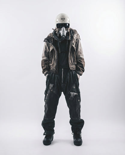 Wasteland Distressed Cotton Canvas Paneled Jacket 