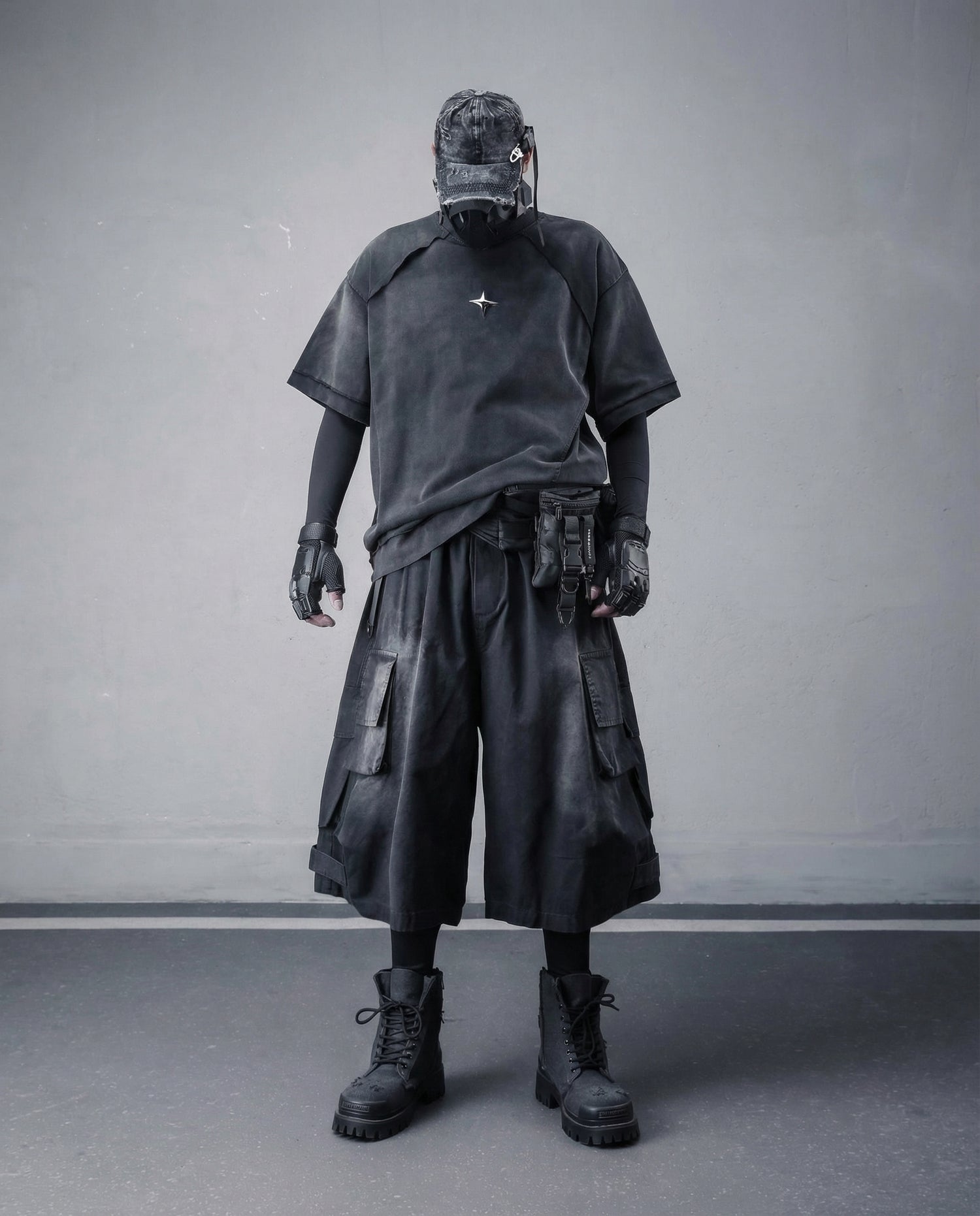 Oversized Distressed Cotton T-Shirt - Urban Techwear