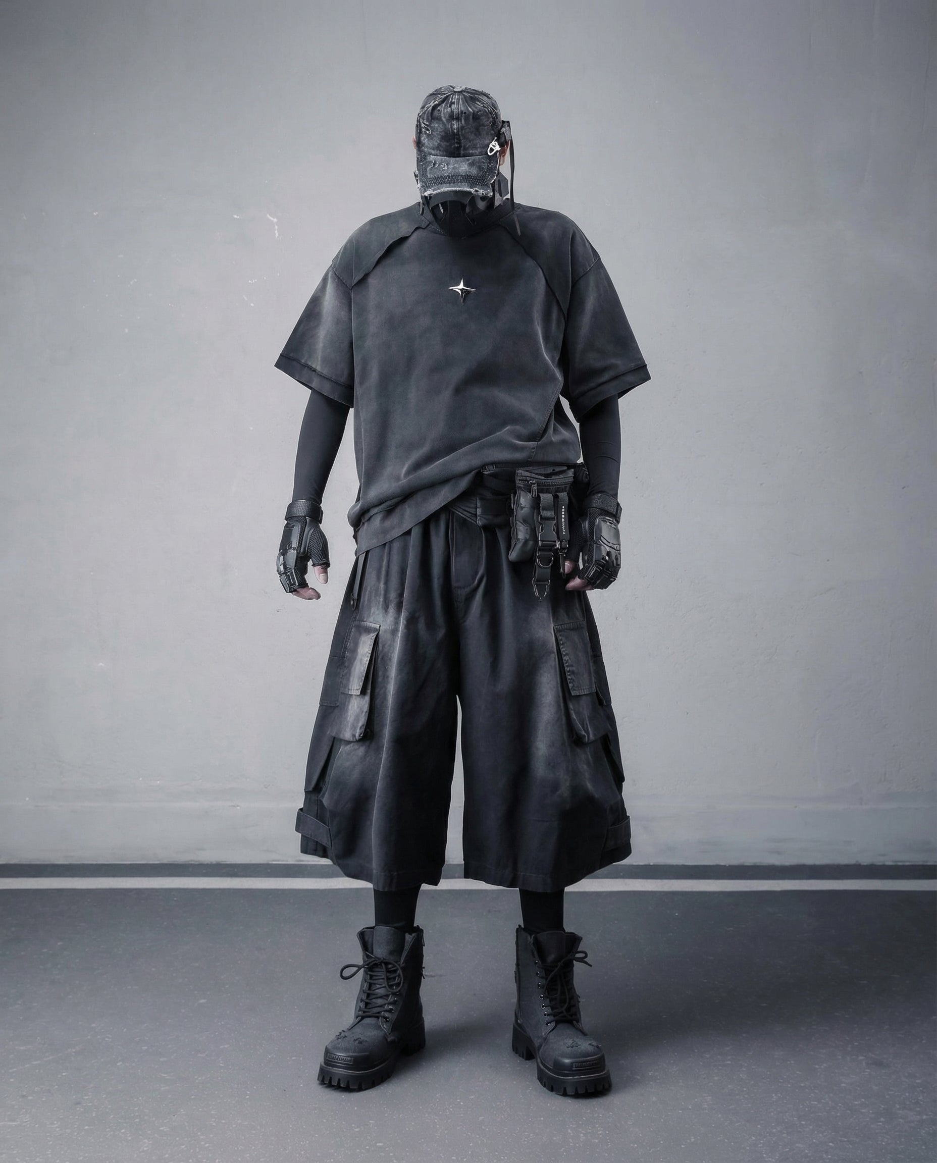 Oversized Distressed Cotton T-Shirt - Urban Techwear