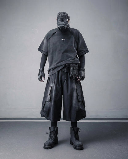 Oversized Distressed Cotton T-Shirt - Urban Techwear